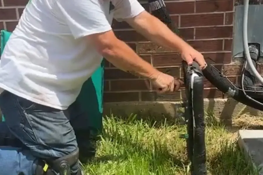 Outdoor hose bib spigot and valve connection being replaced in Monrovia